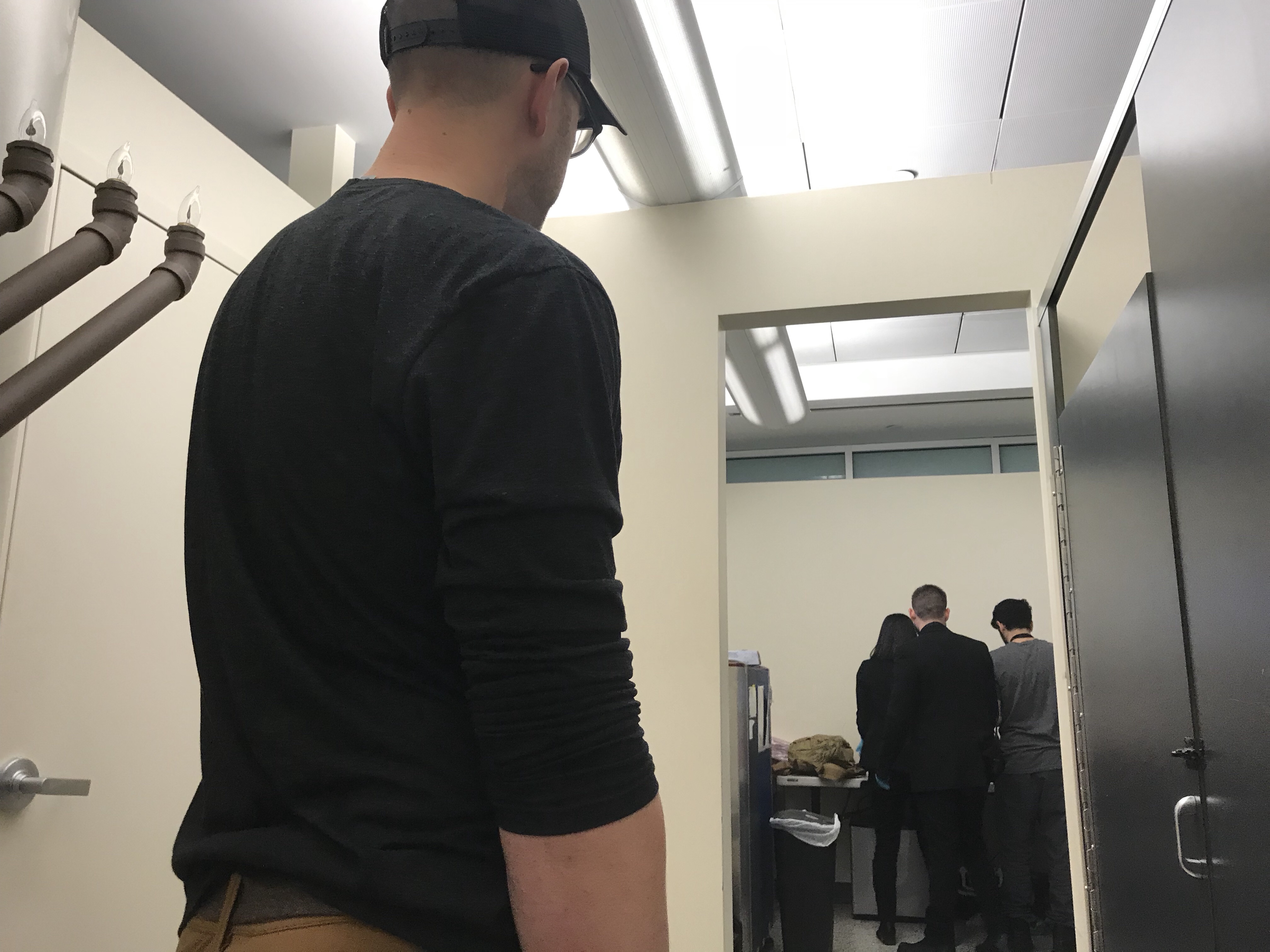 Wait as my begs are searched.